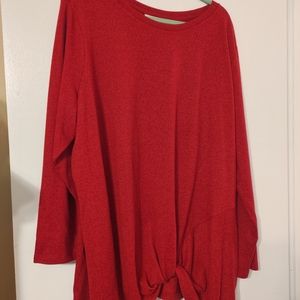 Red shirt with knot